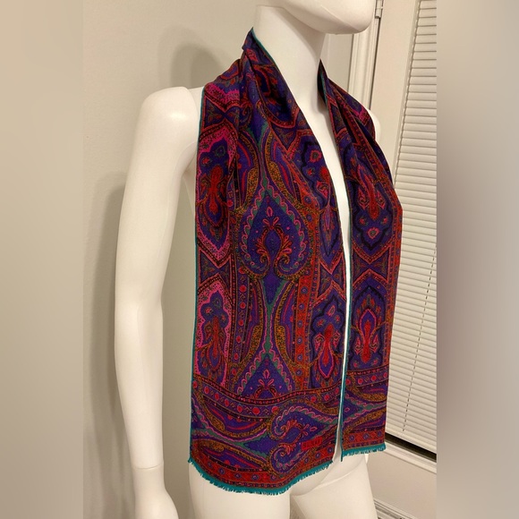 Bill Blass Vintage Scarf, Abstract, Geometric, Multi-Color,hu - Picture 3 of 6